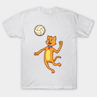 Comic cat playing volleyball T-Shirt